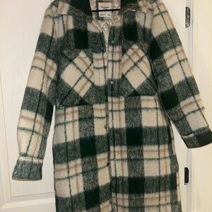 Abercrombie & Fitch Green and Cream Plaid coat
